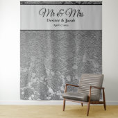 Mr. und Mrs. Silver Gray Foto Booth Hintergrund Wandteppich (Beispiel)