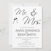 Mr. und Mrs. simple Wedding Einladung. Einladung (Vorderseite)