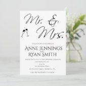 Mr. und Mrs. simple Wedding Einladung. Einladung (Stehend Vorderseite)