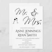Mr. und Mrs. simple Wedding Einladung. Einladung (Vorne/Hinten)