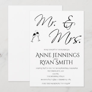 Mr. und Mrs. simple Wedding Einladung. Einladung