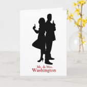 Mr. und Mrs. Spy Silhouette Wedding Greeting Card Karte (Gelbe Blume)