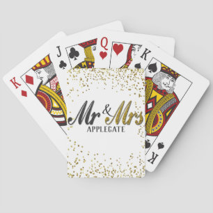 Mr. und Mrs. Tuxedo Gold Personalisiert Custom Wed Spielkarten