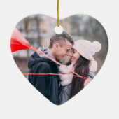 Mr. und Mrs. Unser erstes Weihnachtsferien-Foto Keramik Ornament (Hinten)