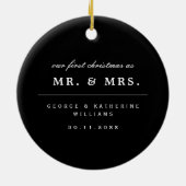 Mr. und Mrs. Verheiratet First Christmas Foto Wedd Keramikornament (Hinten)