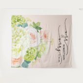 Mr. und Mrs. Wedding Backdrop Floral Pink Banner Wandteppich (Vorderseite (Horizontal))