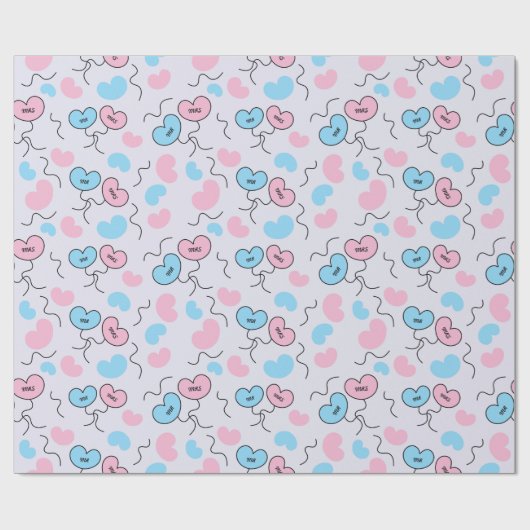 Mr. und Mrs Wedding Balloons Brautparty nahtlos Geschenkpapier (Flach)