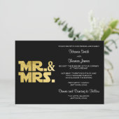 Mr. und Mrs. Wedding Einladung (Stehend Vorderseite)