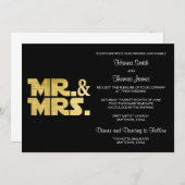 Mr. und Mrs. Wedding Einladung (Vorne/Hinten)