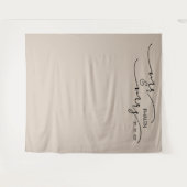 Mr. und Mrs. Wedding Foto Beige Banner Wandteppich (Vorderseite (Horizontal))