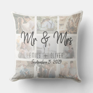 Mr. und Mrs. Wedding Foto Throw Pillow Kissen