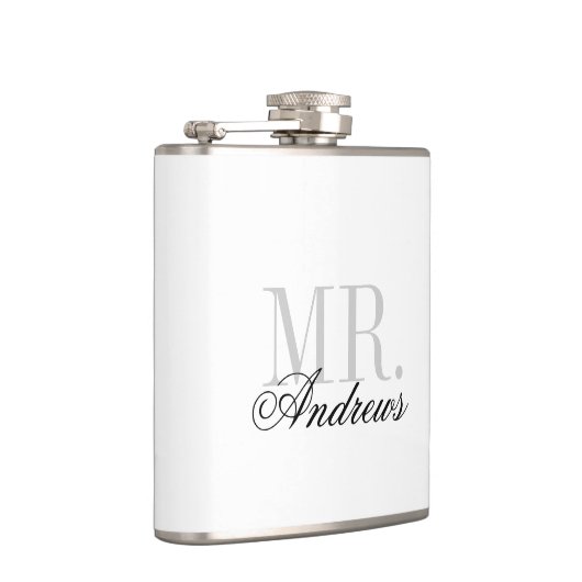 Mr. und Mrs. Wedding Monogram Flachmann (Rechts)