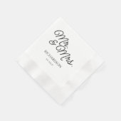 Mr. und Mrs. Wedding Napkins Custom Printed Serviette (Ecke)