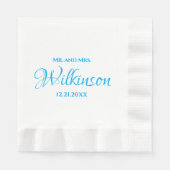 Mr. und Mrs. Wedding Reception Cocktail Napkins Serviette (Vorderseite)