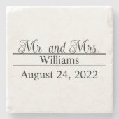 Mr. und Mrs. Wedding Steinuntersetzer (Vorderseite)