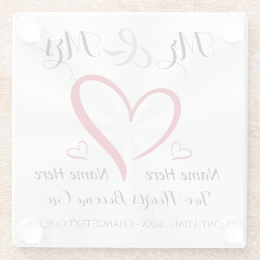 Mr. und Mrs. Wedding Untersetzer oder Transfer Des (Rückseite)