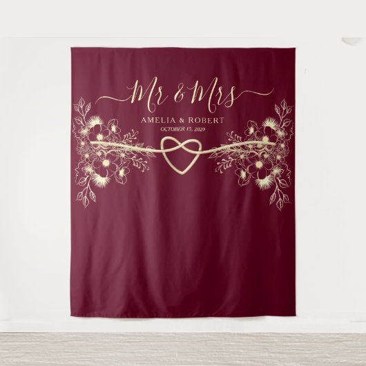 Mr. Wedding Foto Booth Backdrop Wandteppich (Vorderseite)