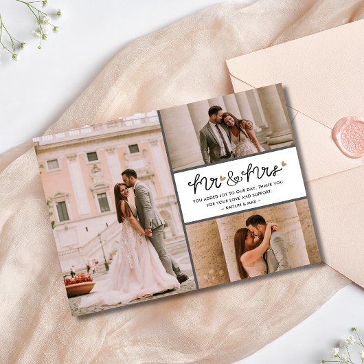 Mr. Wedding Foto Collage Danke Karte