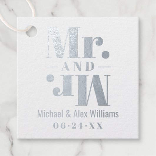 Mr. Wedding Monogram for Two Grooms Gold Geschenkanhänger (Vorderseite)