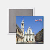MRC012, LORETO, Piazza della Madonna, Kühlschrank Magnet (Vorderseite/Rückseite)