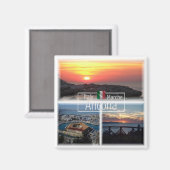 MRC028 ANCONA Panorama Sonnenuntergang Lazareto, K Magnet (Vorderseite/Rückseite)