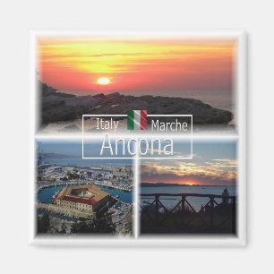 MRC028 ANCONA Panorama Sonnenuntergang Lazareto, K Magnet