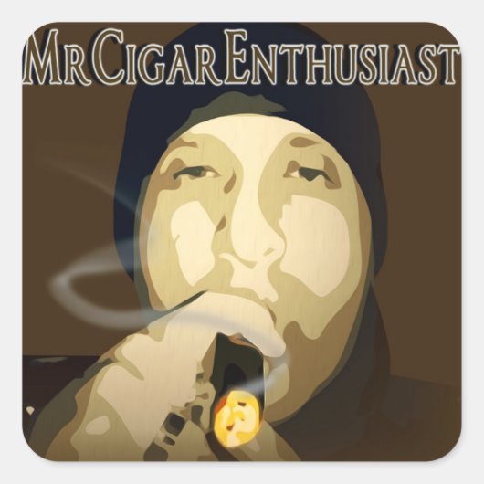 MrCigarEnthusiast Square Sticker (Vorderseite)