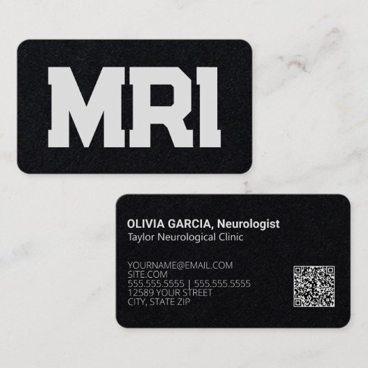 MRI Neurologie Custom QR Visitenkarte (Vorne/Hinten)