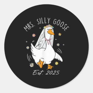 Mrs Albern Goose Couple Matching Wedding Funny Bri Runder Aufkleber
