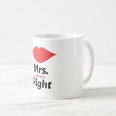 Mrs. Always right Red Lips Matching Kaffeetasse (VorderseiteRechts)