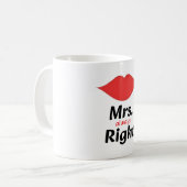 Mrs. Always right Red Lips Matching Kaffeetasse (Vorderseite Links)