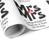 Mrs. And Mrs Bold Lesbian Personalisiert Wedding Geschenkpapier (Rolleneckpunkt)