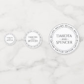 Mrs. and Mrs Simple Modern Schwarz-weiß Party Konfetti (Vorderseiten)