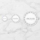 Mrs. and Mrs Simple Modern Schwarz-weiß Party Konfetti (Rückseiten)