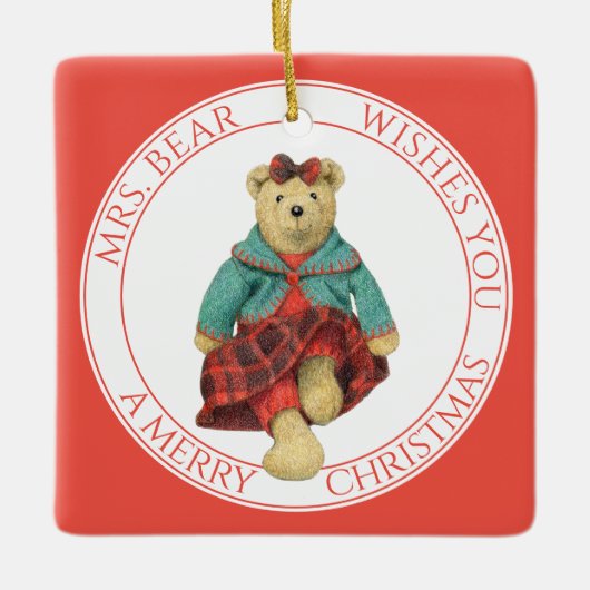 MRS. BAR Keramik Square Ornament + Text (Vorderseite)