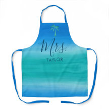 Mrs Beach Ombre Ocean Blue Green Wedding Geschenk