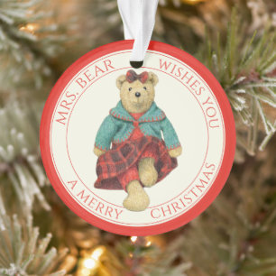 MRS. BEAR Akryllische Circle Ornament + Text