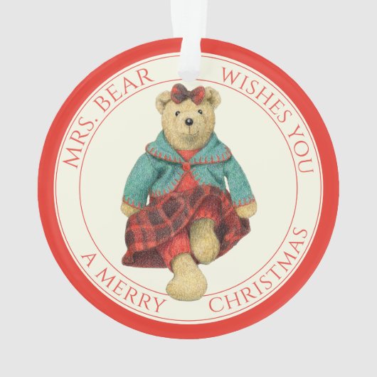 MRS. BEAR Akryllische Circle Ornament + Text (Rückseite)