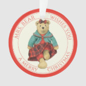 MRS. BEAR Akryllische Circle Ornament + Text (Vorderseite)