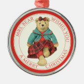 MRS. BEAR Premium Runde Ornamente + Text (Vorne)