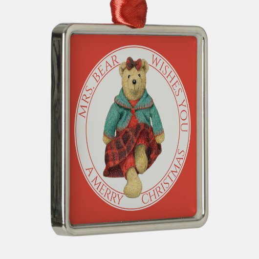 MRS. BEAR Premium Square Ornament + Text (Rechts)