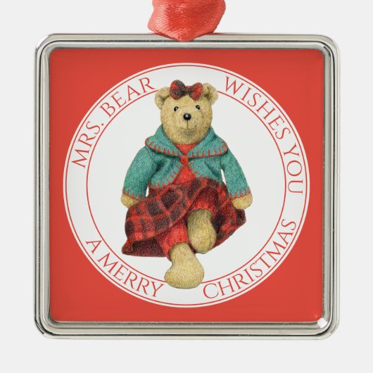 MRS. BEAR Premium Square Ornament + Text (Vorne)