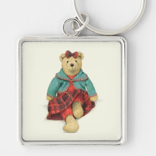 MRS. BEAR Premium Square Schlüsselanhänger (Vorne)