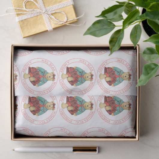 MRS. BEAR Weihnachtszettel Seidenpapier (Geschenk)