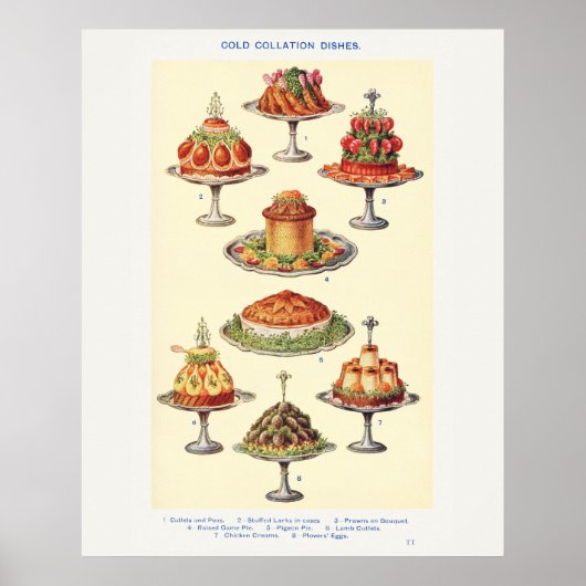 Mrs Beetons kalte Buffetgerichte Art Poster (Vorne)
