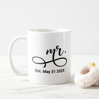 Mrs. Black Modern Script Custom Wedding neu Kaffeetasse