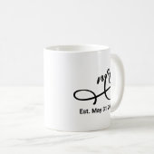 Mrs. Black Modern Script Custom Wedding neu Kaffeetasse (VorderseiteRechts)