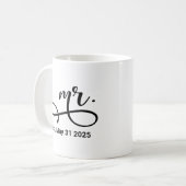 Mrs. Black Modern Script Custom Wedding neu Kaffeetasse (Vorderseite Links)