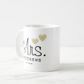 Mrs. Black Modern Script Custom Wedding neu Kaffeetasse (Vorderseite Links)
