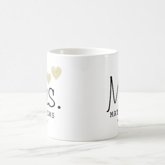 Mrs. Black Modern Script Custom Wedding neu Kaffeetasse (Mittel)